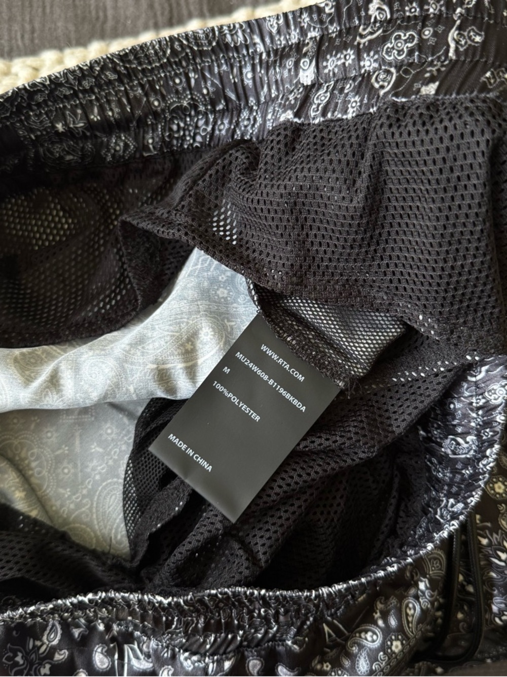 RTA Clyde Swim Short in Black Bandana Print - Picture 9 of 10